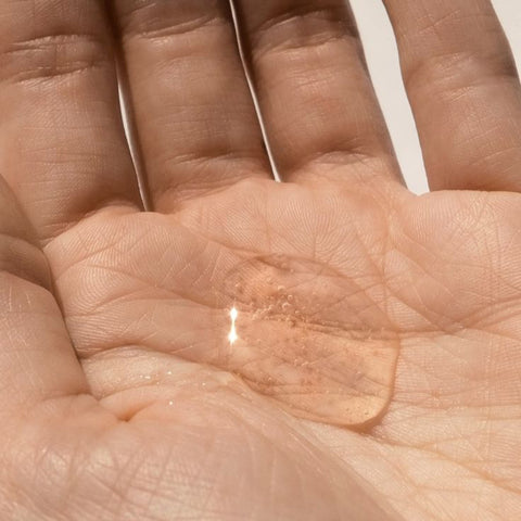 Clear gel patch on a person's palm